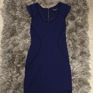 Express navy blue body con dress